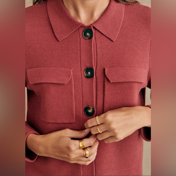 SOLD Sezane Betty Cardigan Rosewood - Picture 2 of 8